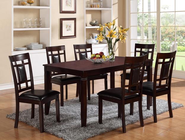 2325SET PAIGE 7PC  DINETTE SET BROWN
