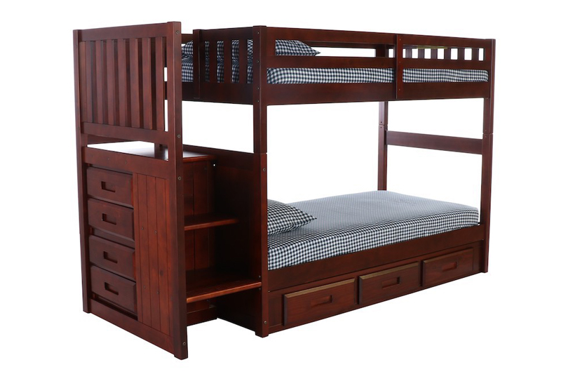 MERLOT TWIN/TWIN STAIRCASE BUNKBED