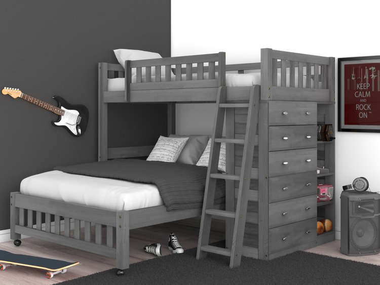 3206 Twin/Full Loft Bed Charcoal