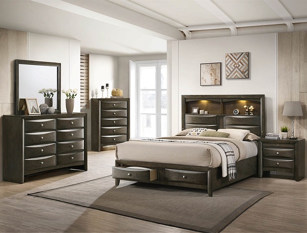 B4277 FALLON GREY  BEDROOM SET
