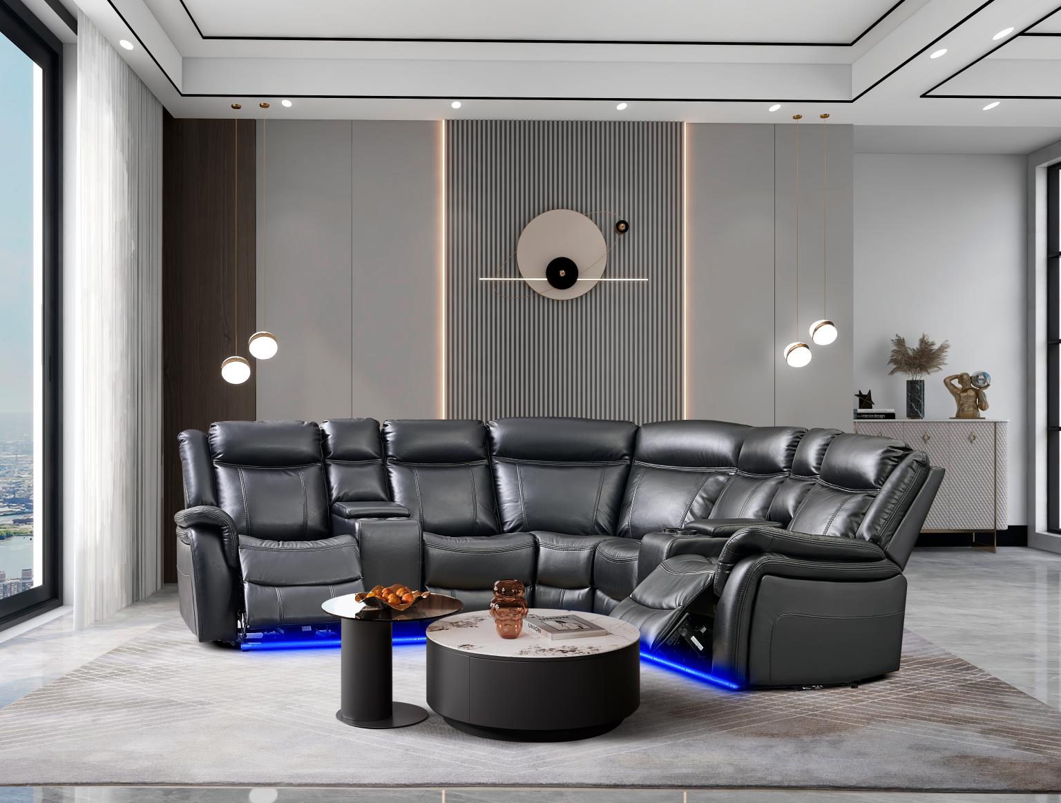 L466 JAY BLACK POWER RECLINING LED