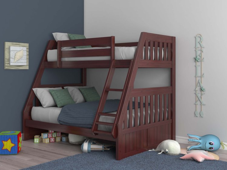 2819 TWIN/FULL BUNK BED MERLOT