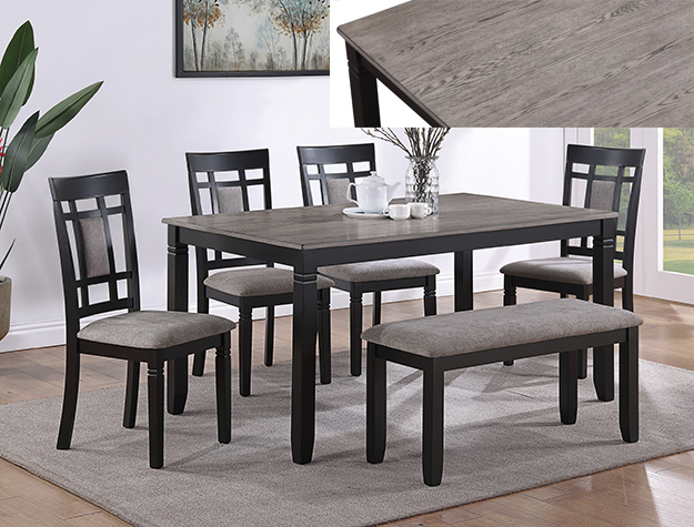 2325 PAIGE ESPRESSO 6PC SET WITH BENCH